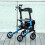 Homcom HOMCOM Folding Rollator Walker with Seat, Backrest, Bag, 4 Wheels, Blue 2