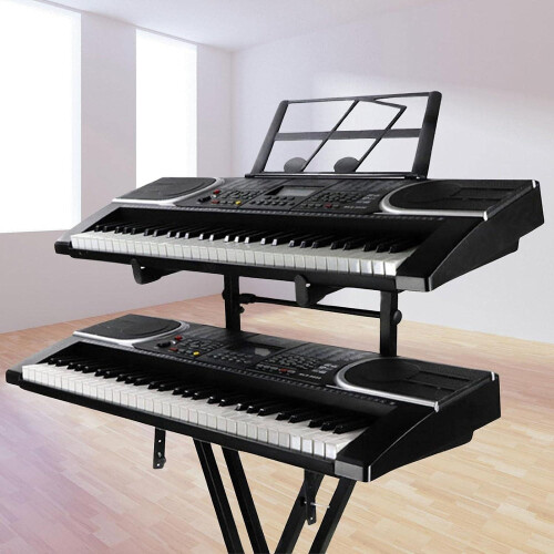 Universal Double Keyboard Stand - Second Tier Electronic Organ Holder Rack 2