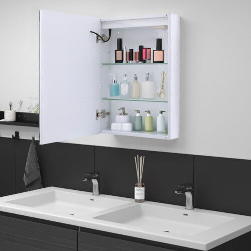 Living And Home Rectangular Dimmable LED Bathroom Mirror Cabinet 2