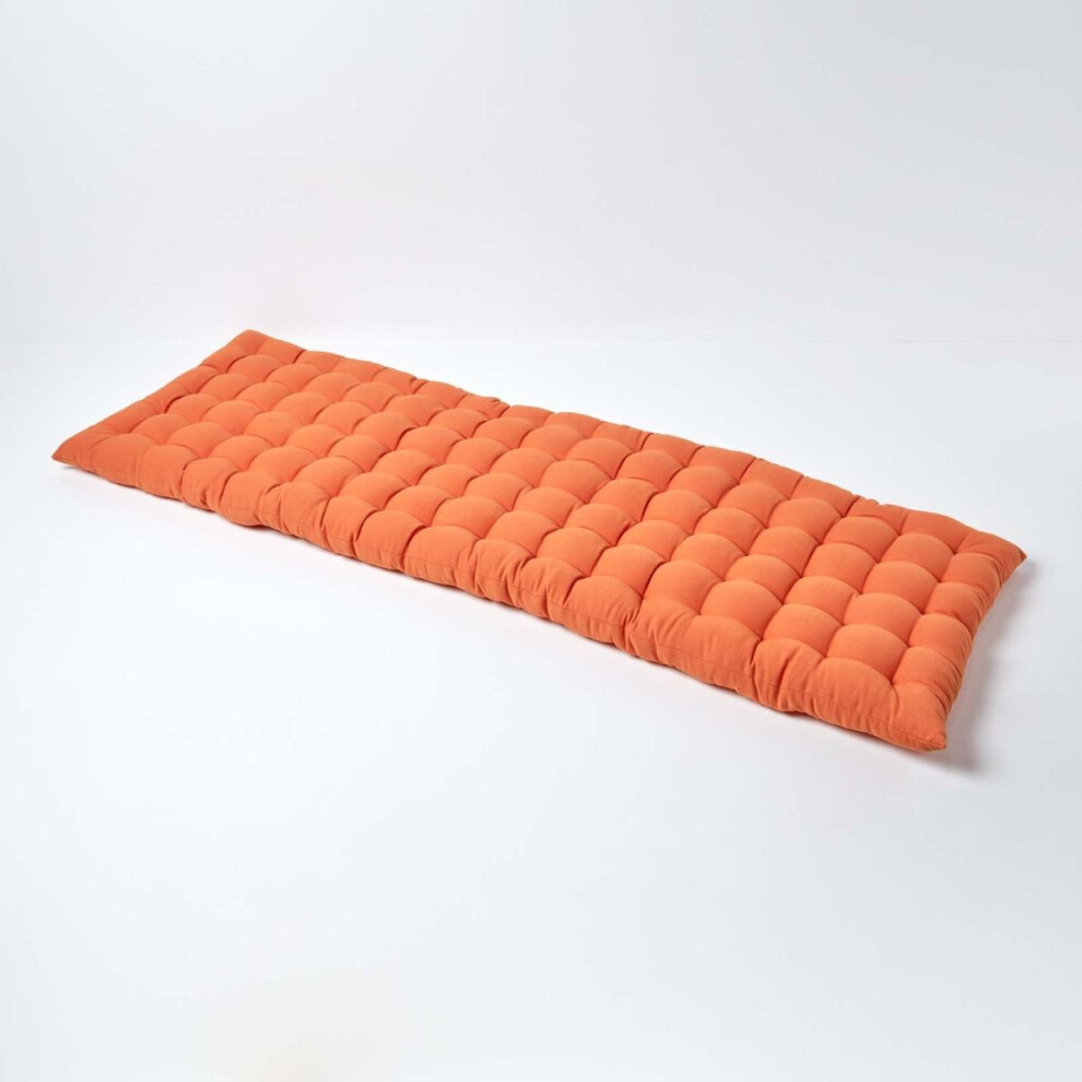 Homescapes (Three Seater, Burnt ) Bench Cushion Orange