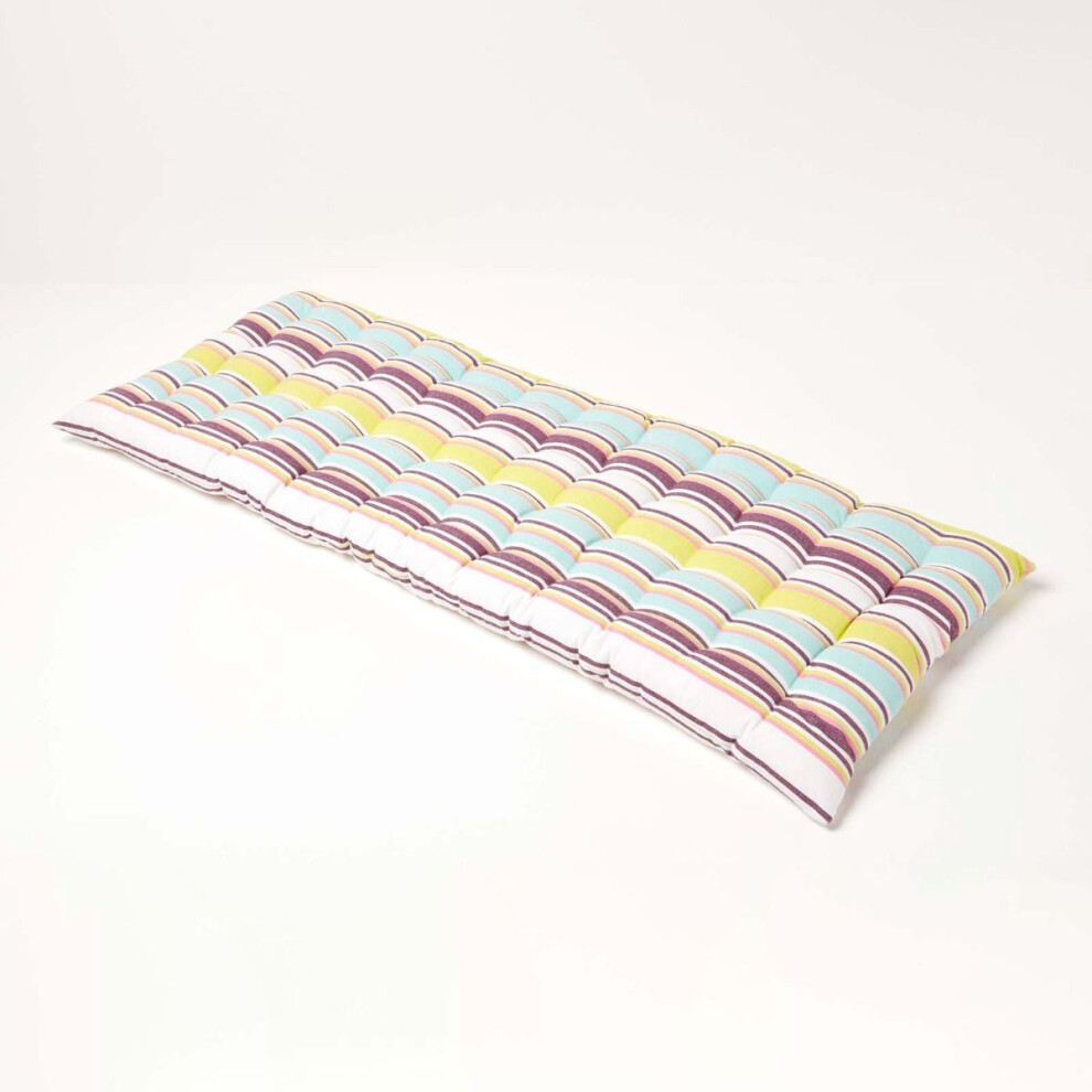 Homescapes (Two Seater) Osaka Stripe Bench Cushion Green