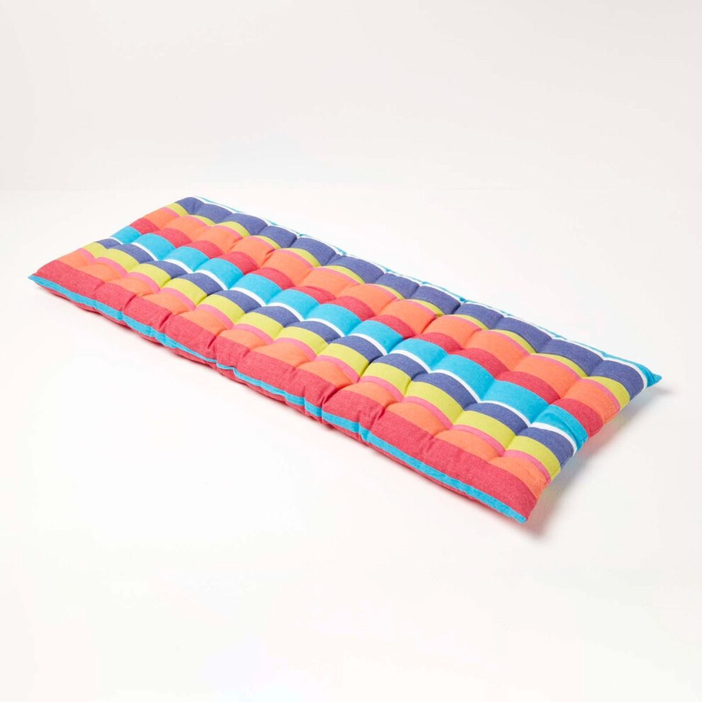 Homescapes (Two Seater) Multi Stripe Bench Cushion
