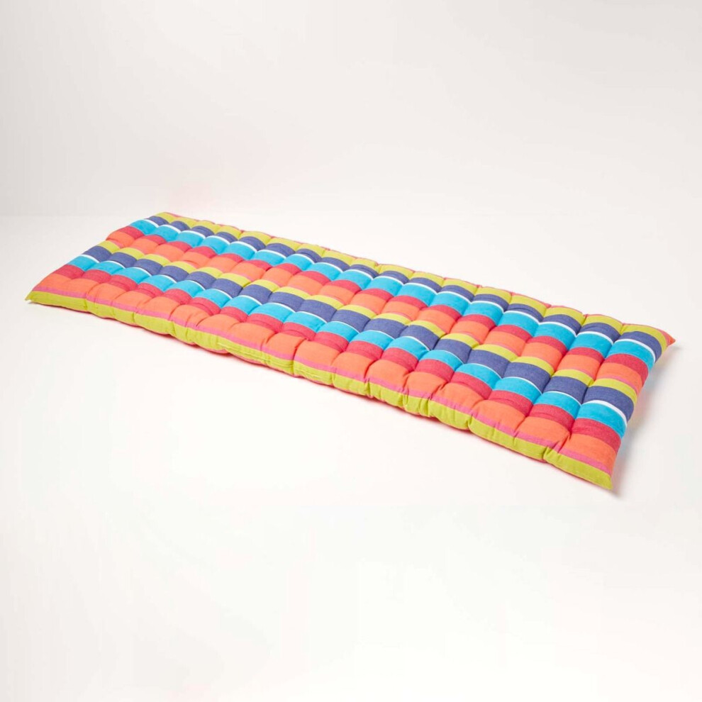 Homescapes (Three Seater) Multi Stripe Bench Cushion