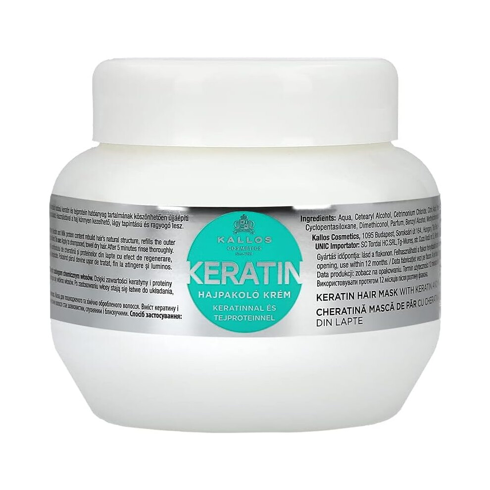 Kallos Keratin Mask Strengthening & Repairing Hair Treatment, Revitalizing & Nourishing Formula  275ml