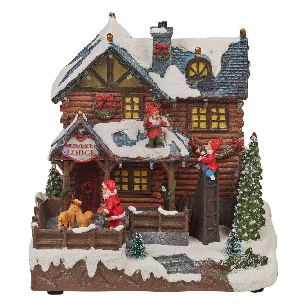 (21cm) Light Up Christmas Festive Village Scene Illuminated LED Decor