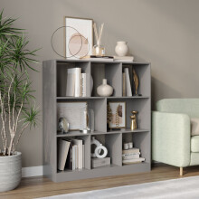 (Grey) 8 Cube Asymmetrical Storage Cabinet Wooden Bookcase Shelve Square Organiser