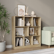 (Oak) 8 Cube Asymmetrical Storage Cabinet Wooden Bookcase Shelve Square Organiser