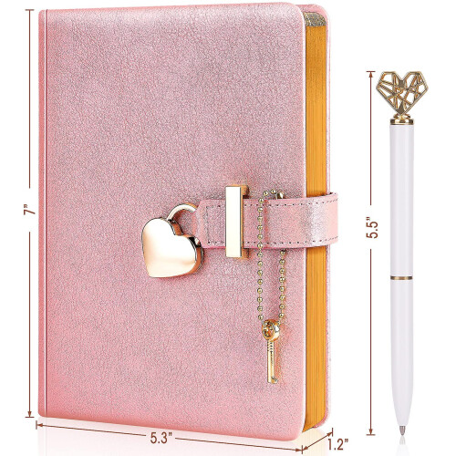 Heart Shaped Lock Diary With Key 2