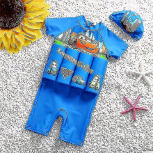 (Style 6, M 80-90cm 7.5-12.5kg) Kids Swimsuit Float Suit Adjustable Buoyancy Cartoon Swimsuit Cap Beach Swimsuit Boys Girls Swimwear