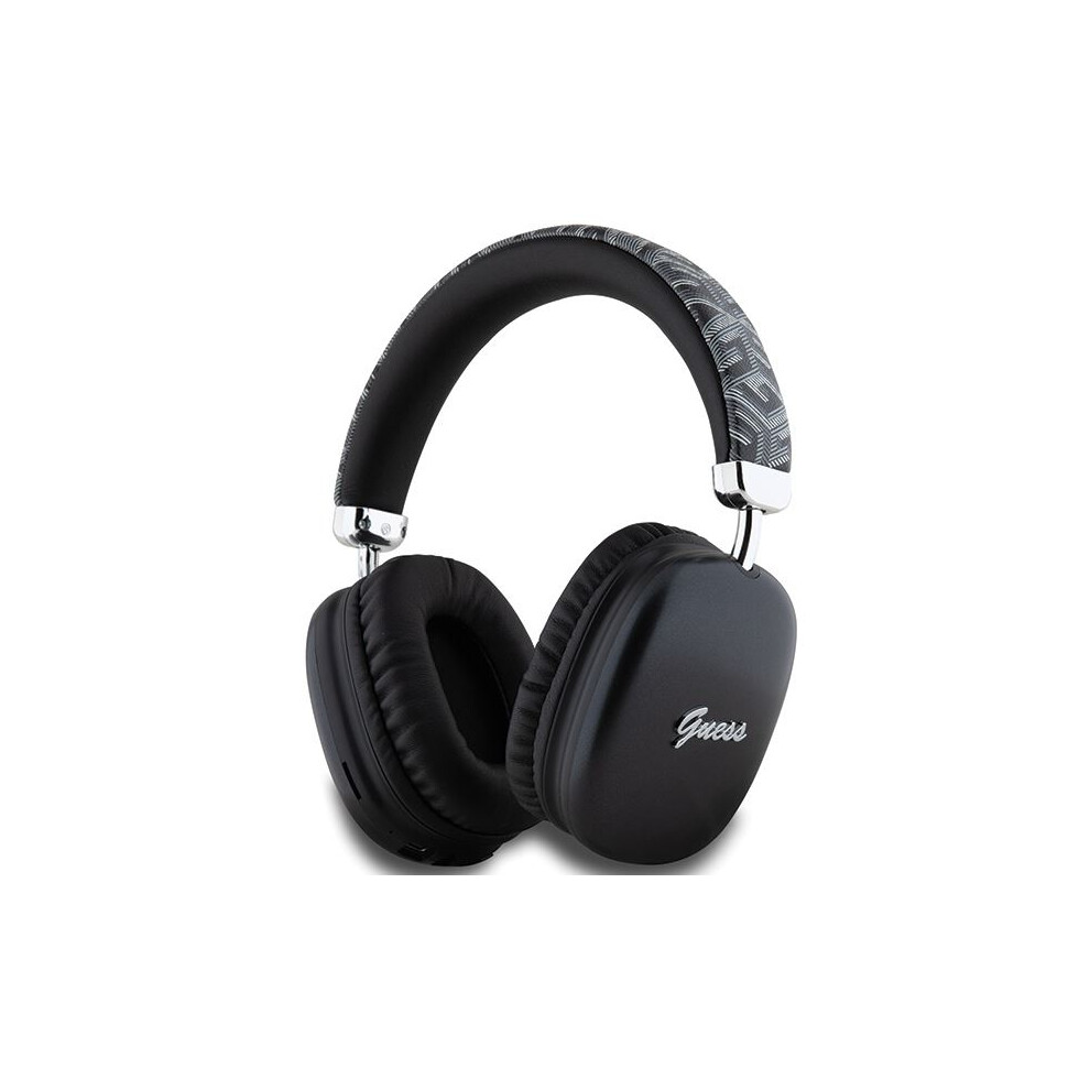 Guess Gcube On-Ear Wireless Headphones With Metallic Script Logo - Bluetooth, Foldable - Gubhk1gctcsk Black 3666339220792