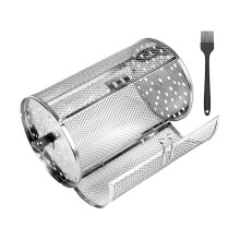 Kitchen Utensils Stainless Steel Bbq Rolling Grill Basket Rotisserie Basket Grill Accessory Oven Cage