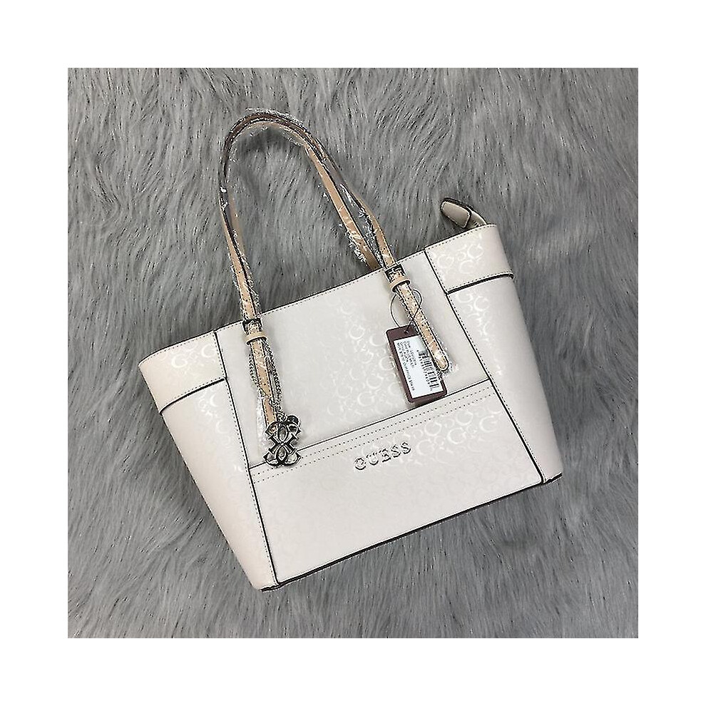 (M, White) Guess Bags Women Pu Shoulder Crossbody Bag With Shoulder Strap For Daily Casual