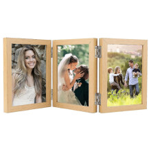 Photo Frame Light Color 10x15 Cm Three Photo Frame Collapsible Collage Multiple Photos Family Gift