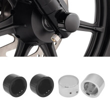 (Silver) Motorcycle Front Axle Nut Bolt Cover Cap Accessories For Harley Sportster 883 1200 Dyna Vrsca V Rod 02-06 Cvo Softail
