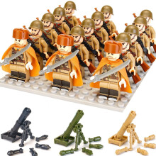 (Soviet Army) 18PCS Military Building Blocks German/British/Soviet/American Soldiers World War II Minifigure Toys