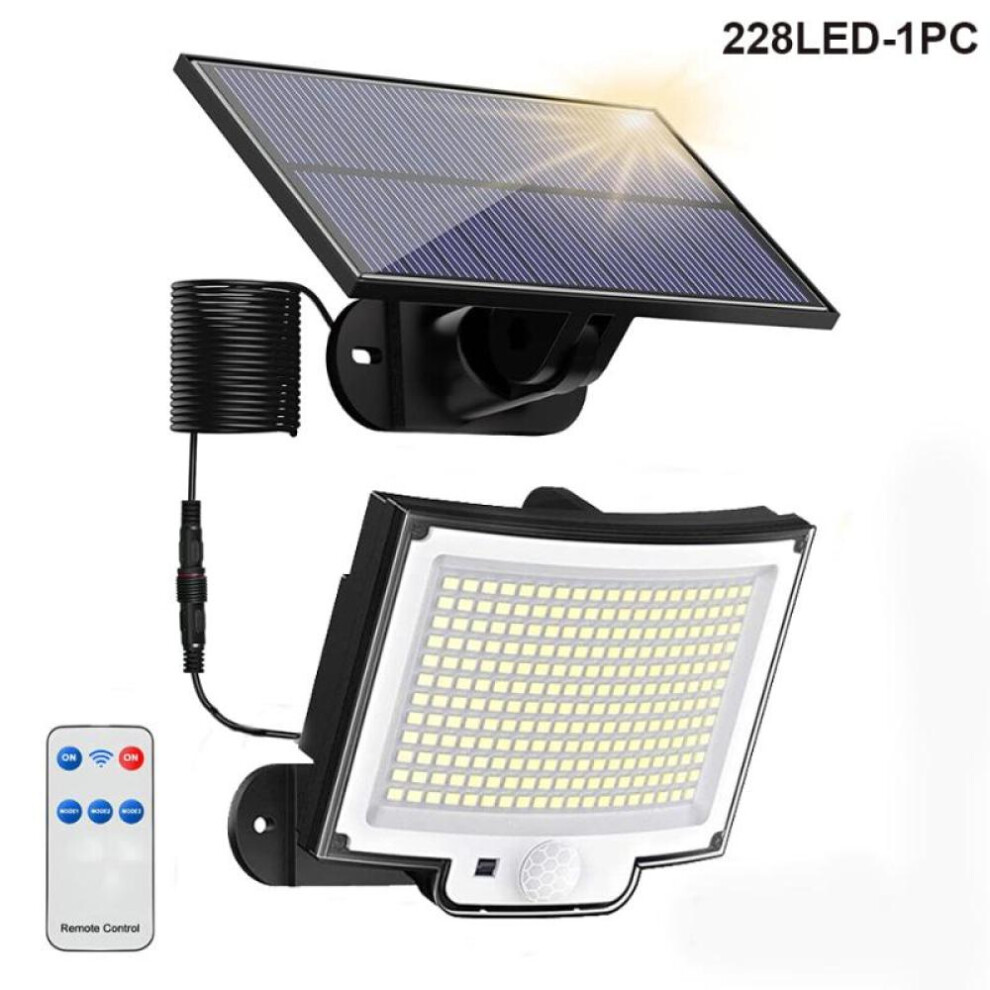 (228LED-1PCS) New Solar Wall Lamp 448led Solar Outdoor Spotlight Ip65 Waterproof Motion Sensor Street Lamp Human Body Sensing Floodlight Safety Light