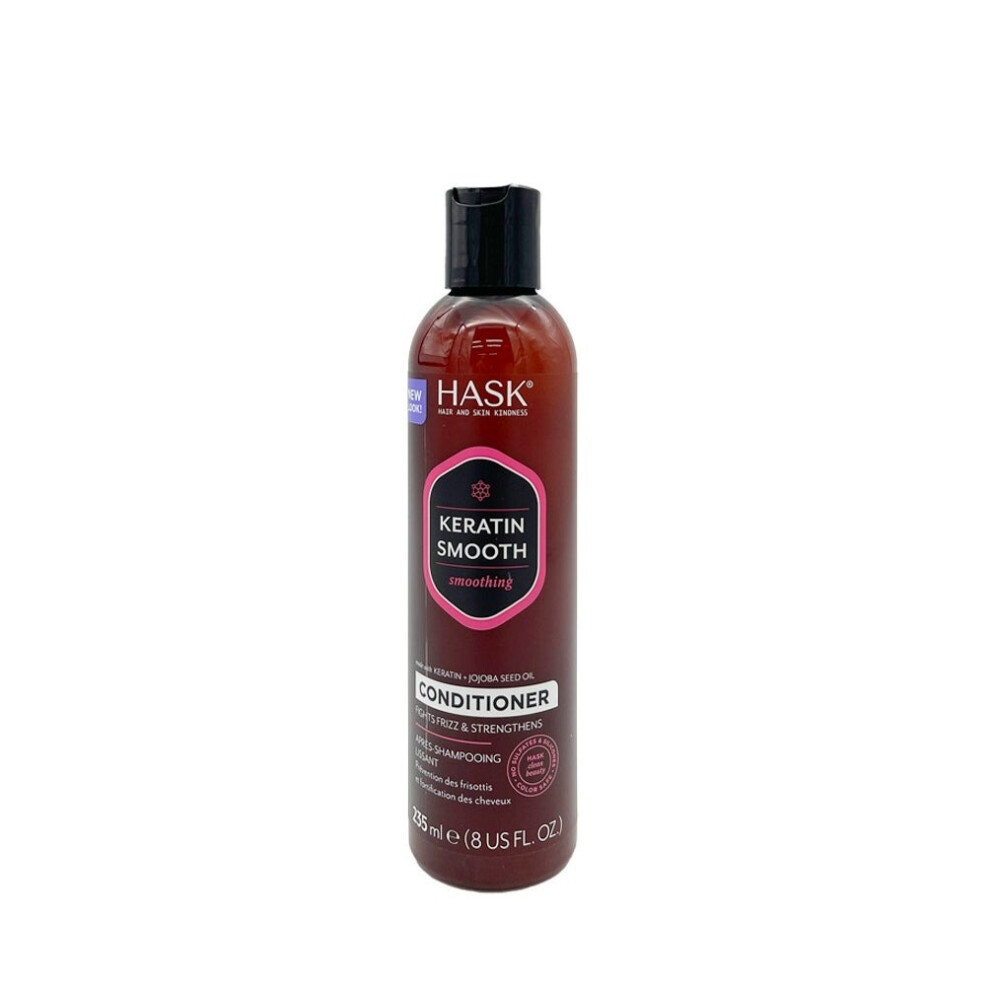 Hask Keratin Smooth Hair Conditioner 235ml |Frizz Control, Repair & Strengthen, Smooth & Silky Hair |Ideal for Dry & Damaged Hair |Sulfate-Free