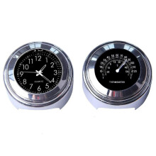 2pcs Motorcycle Quartz Clock And Thermometer 7/8inch Waterproof Bike Handlebar Watch Aluminum Universal Accessories