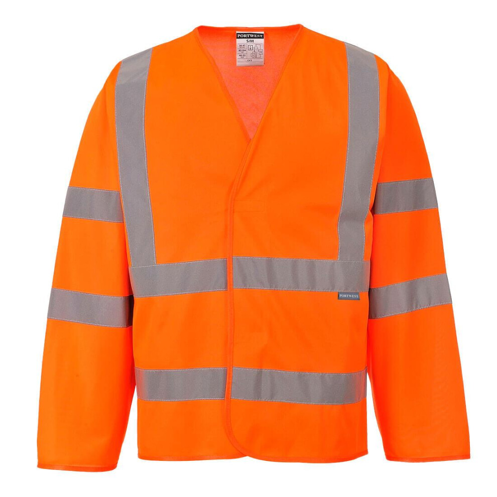 (XXL-3XL, Orange) Portwest Mens Band and Brace Hi-Vis Long-Sleeved Safety Jacket