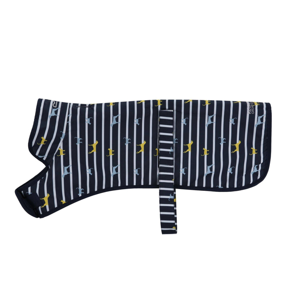 (L, Navy Stripe) Regatta Arlo Waterproof Dog Coat