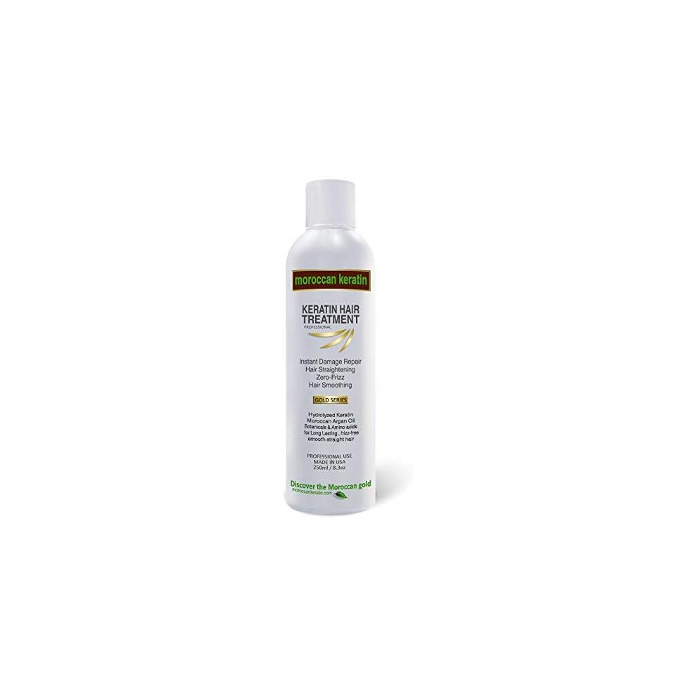 Moroccan Keratin Brazilian Keratin Hair Blowout Treatment GOLD SERIES Smooth, Strengthen & Frizz-Free Results (KR 250ml)