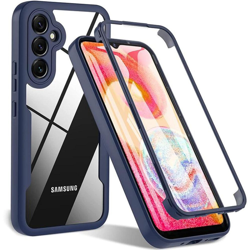 (, Samsung A25) Built-In Screen Protector Case 360 Full Body Protective Cover For Samsung Galaxy Anti-Scratch Shockproof Bumper Phone Case Blue 4013783319333