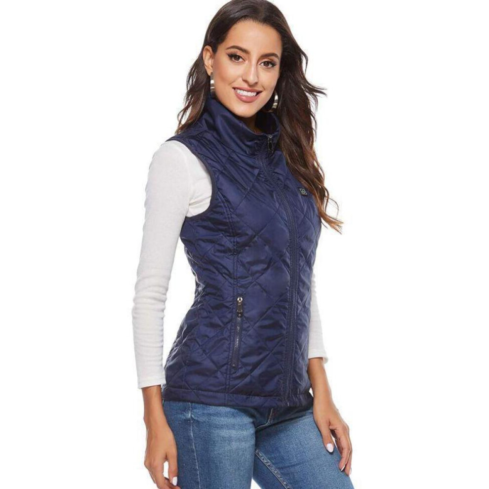 (blue, M) Women Warm Heated Vest,lightweight Waterproof Comfortable And Durable Heated Vest Jacket For Outdoor Running And Climbing(battery Not Included)
