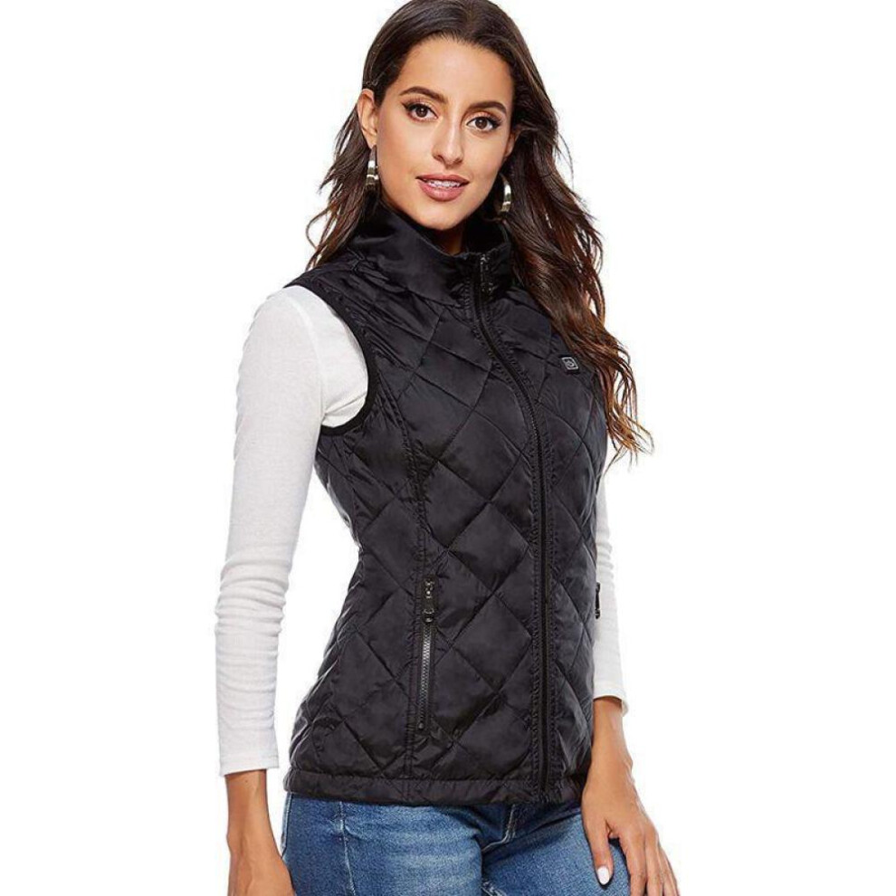 (black, S) Women Warm Heated Vest,lightweight Waterproof Comfortable And Durable Heated Vest Jacket For Outdoor Running And Climbing(battery Not Included)