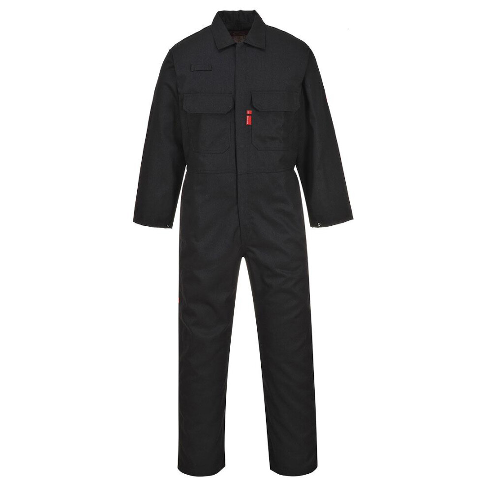(52T, Black) Portwest Unisex Adult Bizweld Fire Resistant Overalls