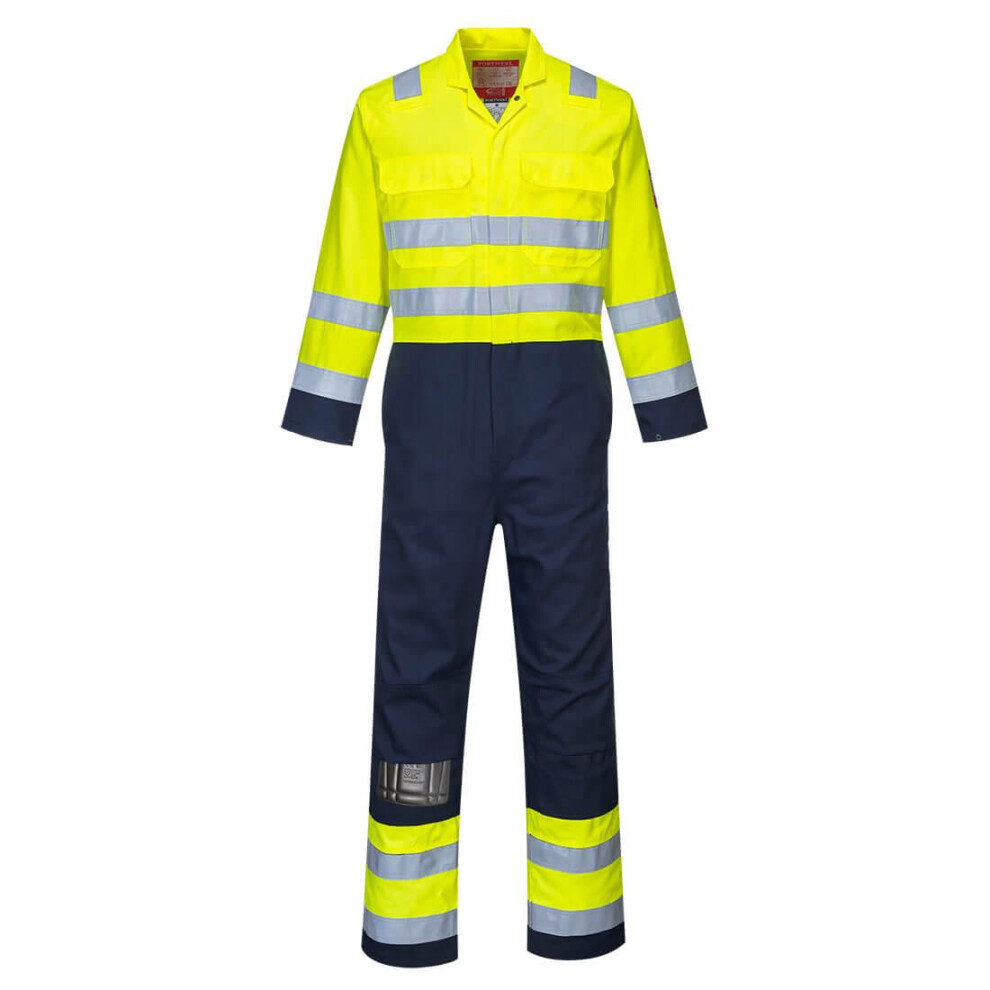 (52R, Yellow/Navy) Portwest Unisex Adult Bizflame Pro Hi-Vis Overalls