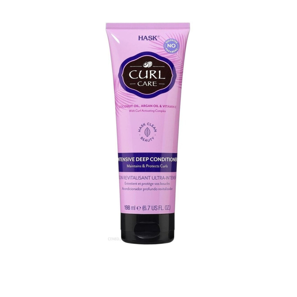 Hask Curl Care Intensive Deep Conditioner 198ml |For Curly & Textured Hair |Hydrating |Strengthens & Defines Curls |Frizz Control |Sulfate-Free