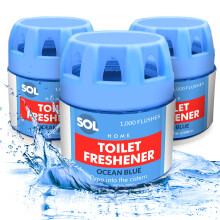 3pk Toilet Fresheners x 70g | Each Ocean Scented Blue Toilet Cistern Blocks Lasts for 1000 Flushes | Toilet Cleaner for Cistern Prevents Limescale |