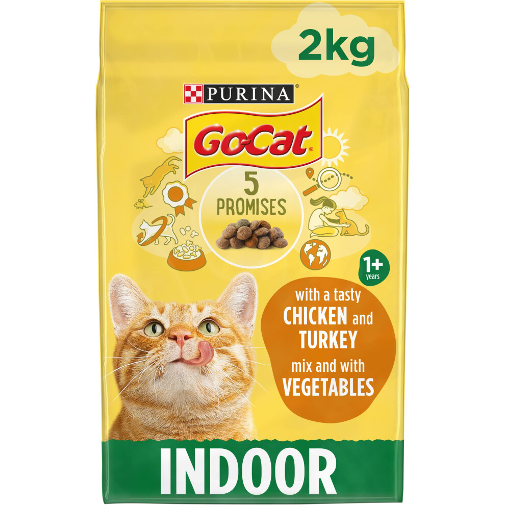 Adult Indoor Chicken & Veg Dry Cat Food 2kg, Pack of 4