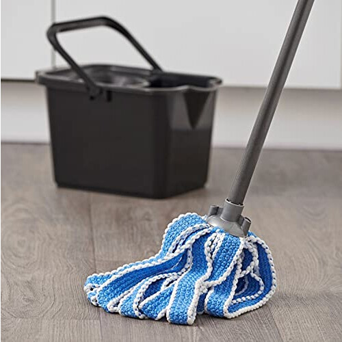 Addis Microfibre Mega Mop Super Absorbent Anti Bacterial with Screw fix 3 pcs handle, Blue Metallic 2