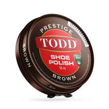 Shoe Polish Brown Dark Tan High Gloss with Carnauba Wax | Shine and Protect for Leather Shoes, Boots, Bags | Metal Tin | 50ml