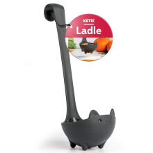 OTOTO Katie Cat Soeplepel - Halloween Geschenken Zwarte Kat Gotische Geschenken Geschenken voor Kattenliefhebbers - Spooky Cat Gift Leuke Keukenacces
