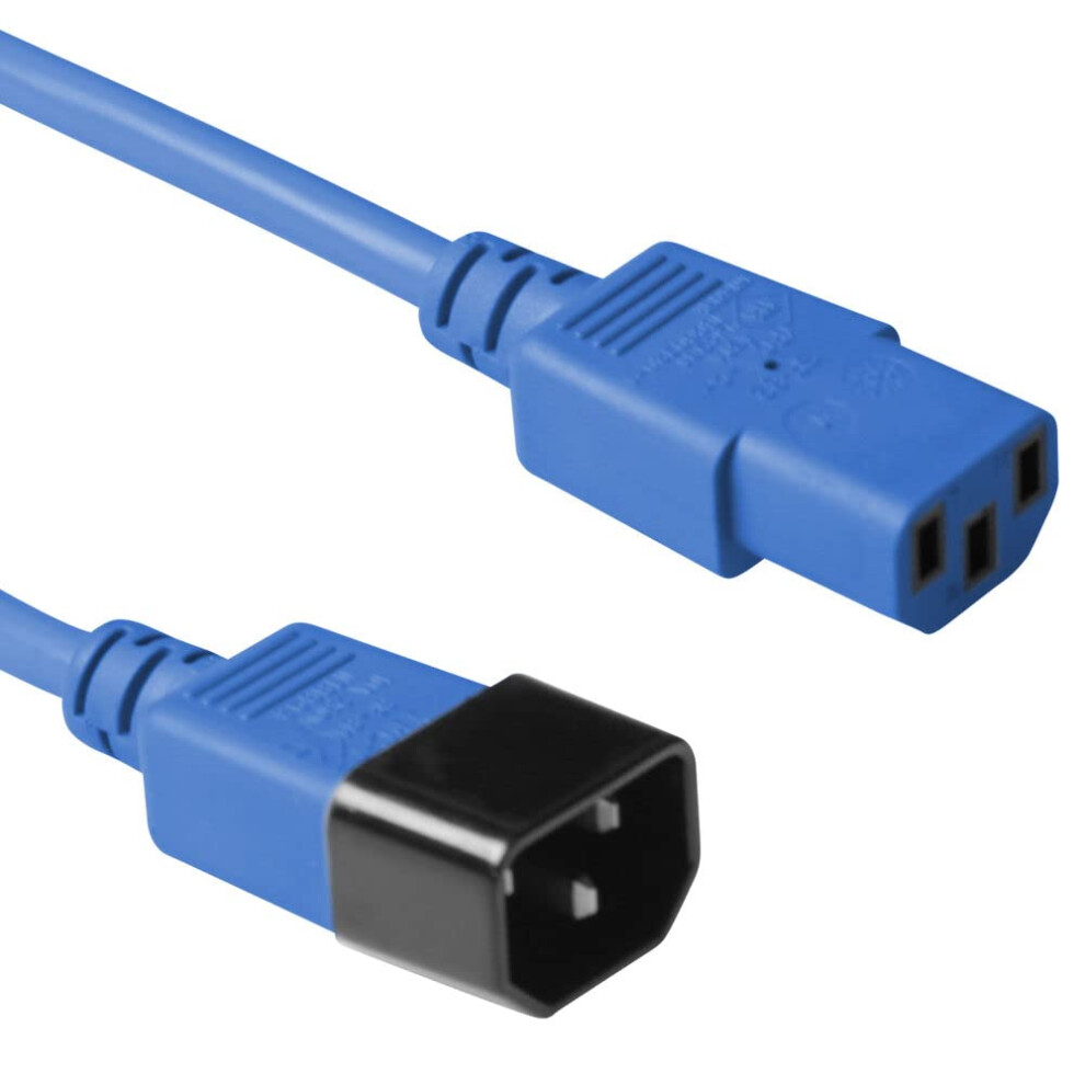 Power Cable 0.6m, C13 to C14 Extension Cable for Cold Devices, IEC Male to Female 3 Pin Power Cable- AK5108 Blue