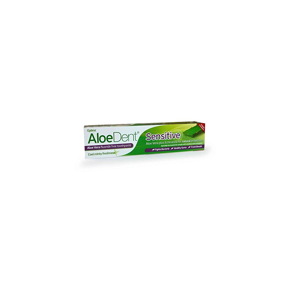 AloeDent Sensitive Aloe Vera Plus Echinacea Fluoride-Free Toothpaste, 100 ml, Pack of 6