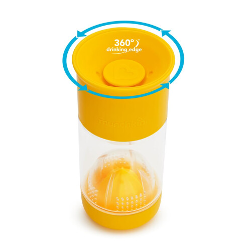 Munchkin Miracle 360 Fruit Infuser Sippy Cup, 14 oz/414 ml, Yellow 1