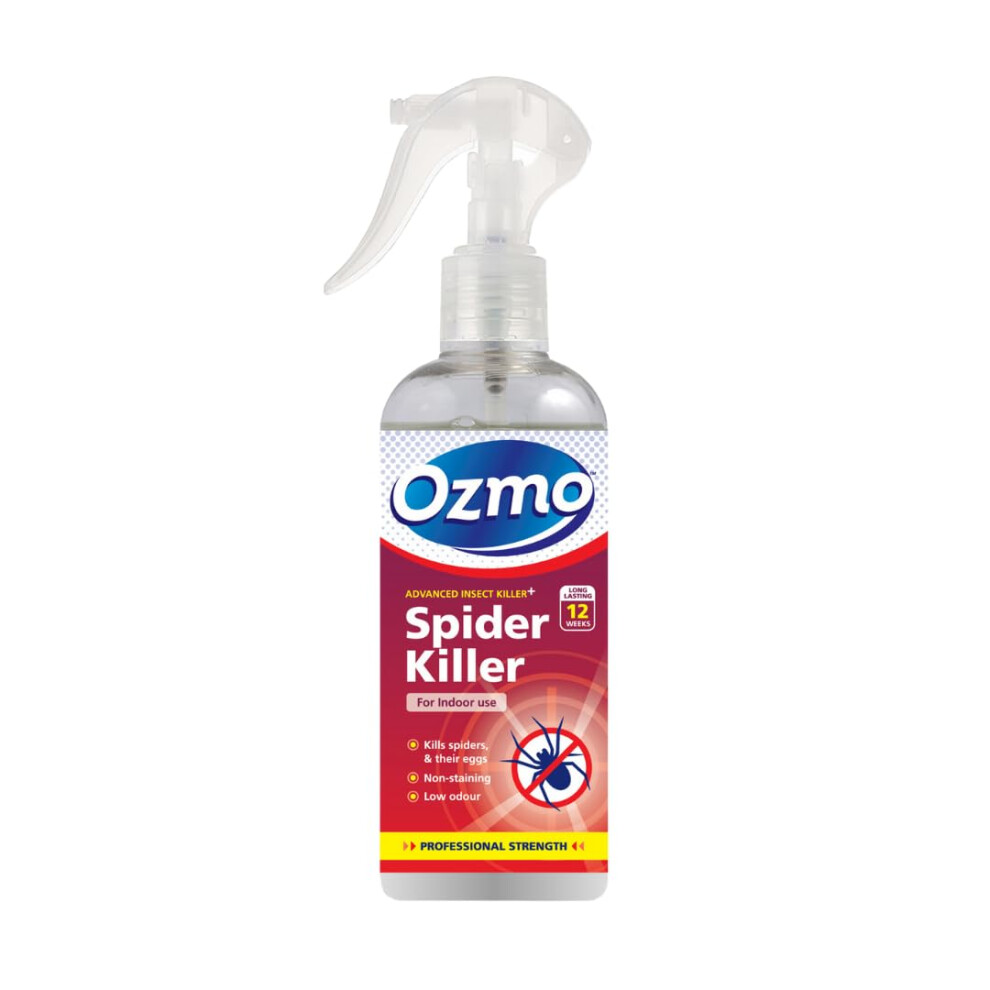 Ozmo Spider Killer Spray 250Ml – Fast-Acting Insecticide For Hard Non-Porous Surfaces, Furnishings, Carpets & Fabrics, 12-Week Protection