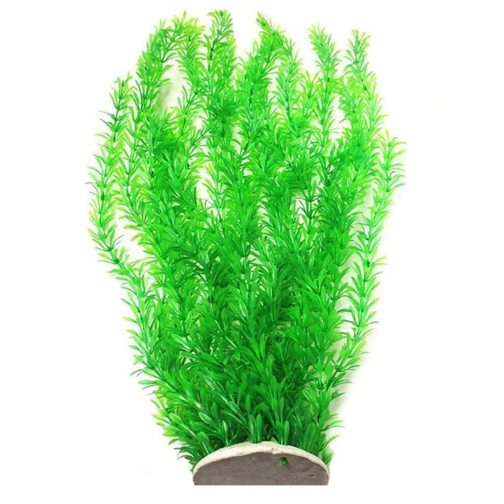 Large Green Grass Cluster Lifelike Artificial Aquarium Plants Fish Tank Plastic Plants 22 Inch Tall