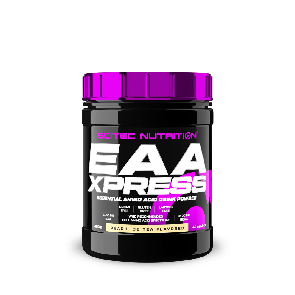 Scitec Nutrition Eaa Xpress Â Full Spectrum Essential Amino Acids Â 3400Mg Bcaa, 7160Mg Eaa Â Gluten-Free, Sugar-Free, Lactose-Free, 400 G, Peach Ice Tea
