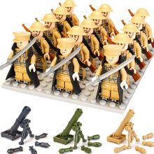 (British Army) 18PCS Military Building Blocks German/British/Soviet/American Soldiers World War II Minifigure Toys