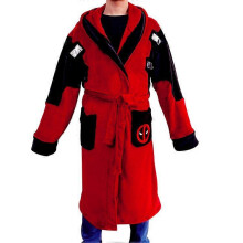 Movie Deadpool Bathrobe Cosplay Costume Men Women Halloween Christmas Flannel Hooded Pajamas Sleepwear