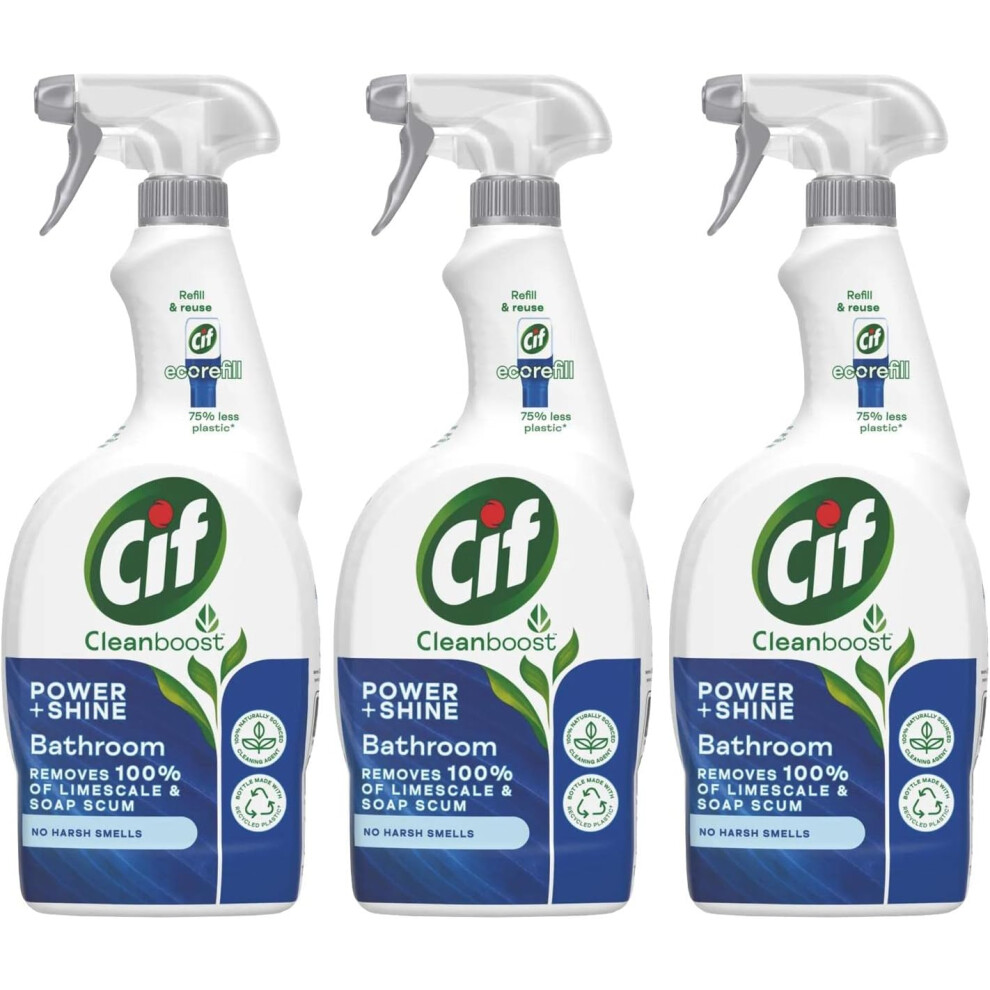 Cif Power and Shine Bathroom Spray, 3 x 700ml