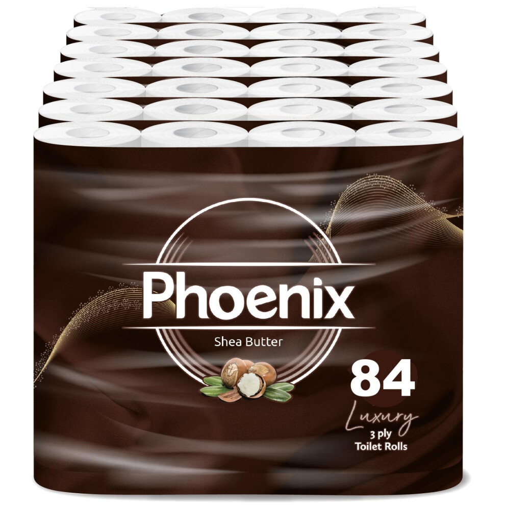 Phoenix 84 Rolls Shea Butter Fragrance 3 Ply Toilet Rolls Mega Pack