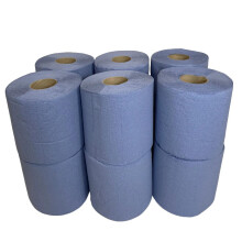 BLACK/CLEAR Shrink 12 Blue Centrefeed Hand Towel Rolls 1 x 12r