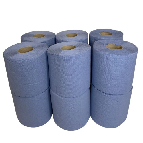 Phoenix BLACK/CLEAR Shrink 12 Blue Centrefeed Hand Towel Rolls 1 x 12r