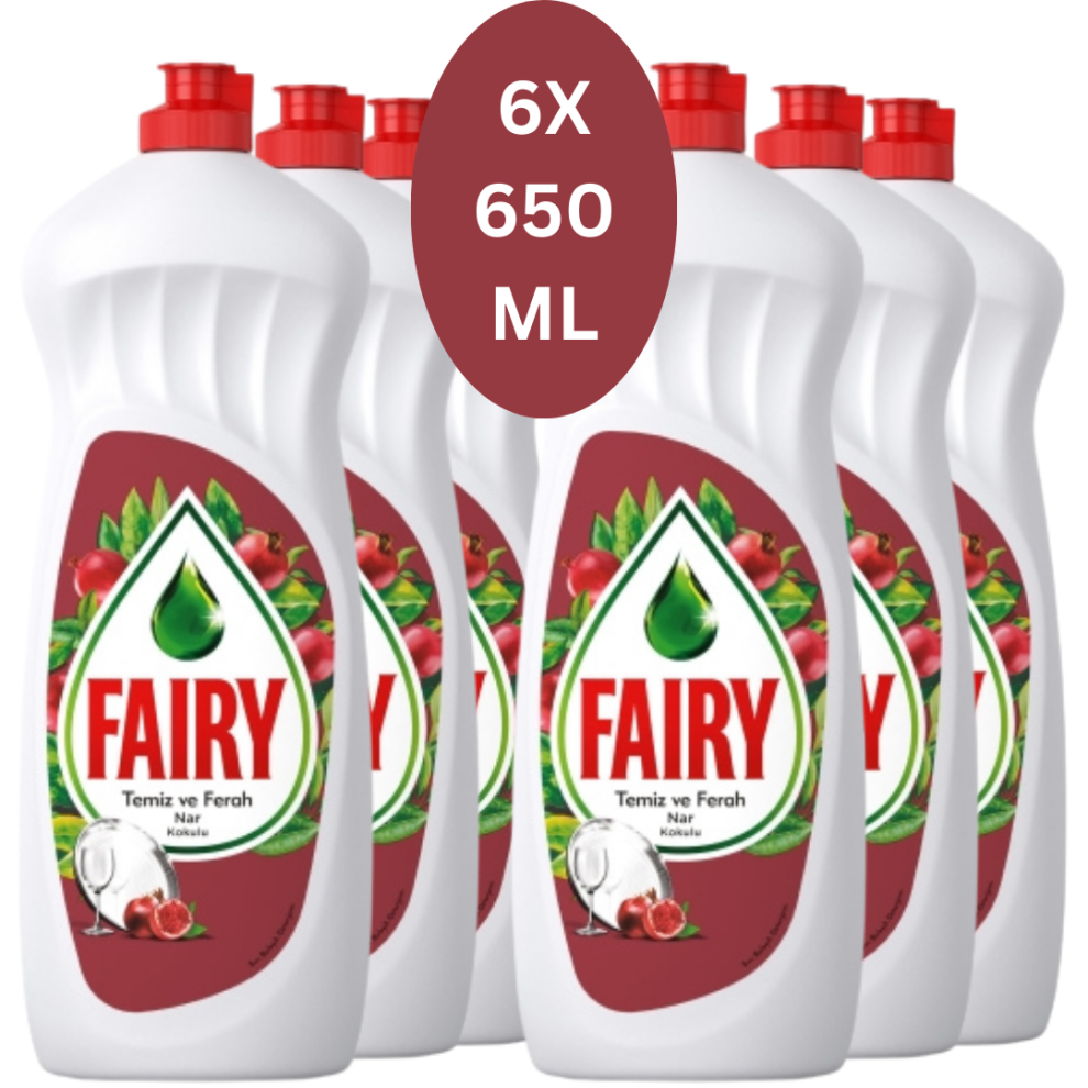 Fairy Washing Up Liquid Pomegranate Fragrance 6x 650ml Bulk Festive Fairy Liquid