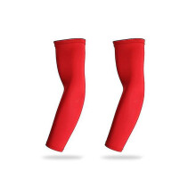 (L, Red) Uv Protection Sports Arm Sleeve For Adult